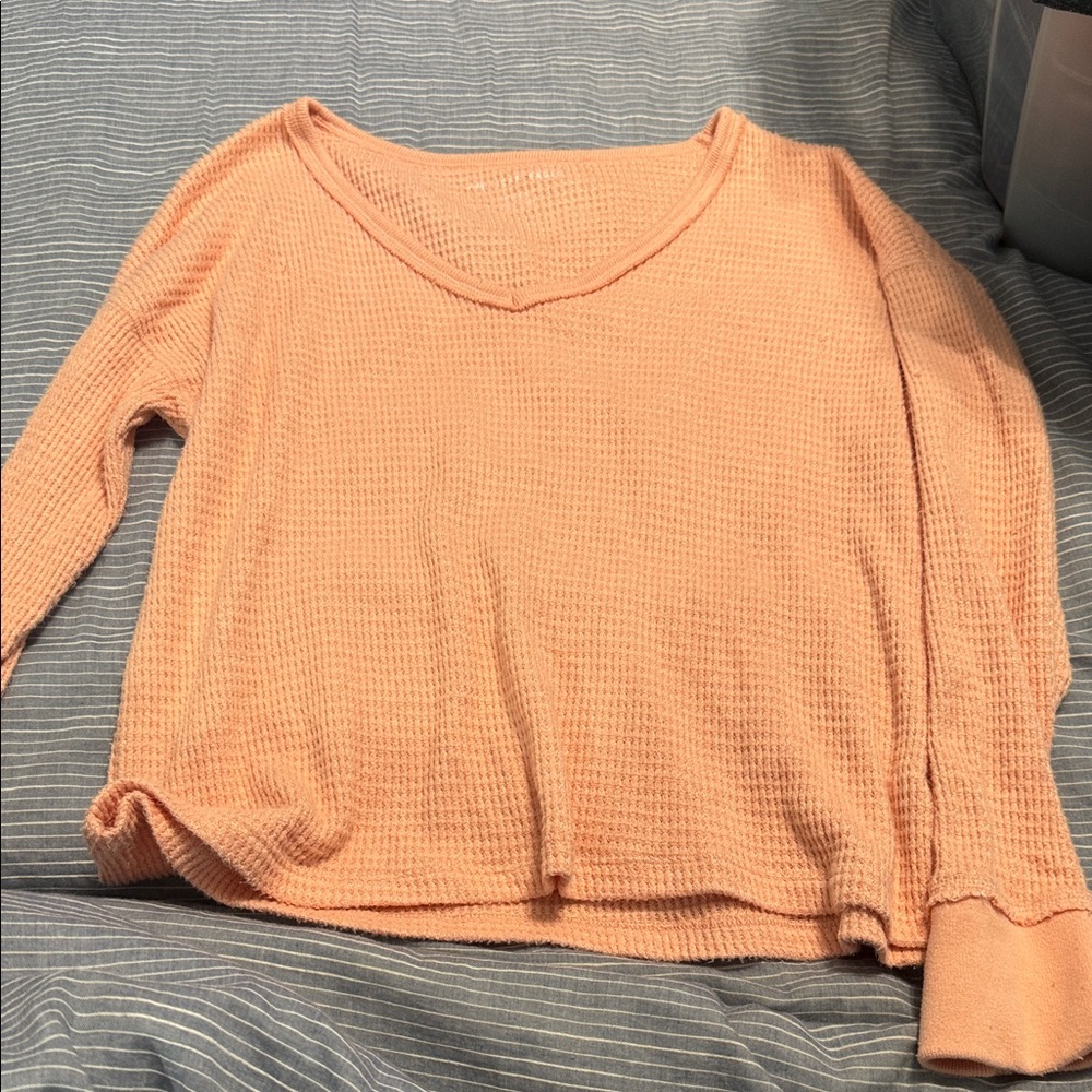 American Eagle Outfitters Peach V-Neck Sweater